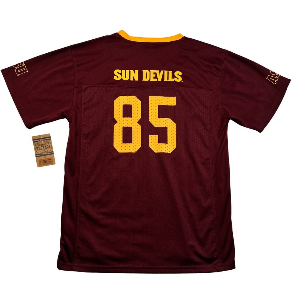 NWT Threads Boy's S/S ARIZONA STATE SUN DEVILS V-Neck Jersey Maroon Gold XL - Picture 6 of 12